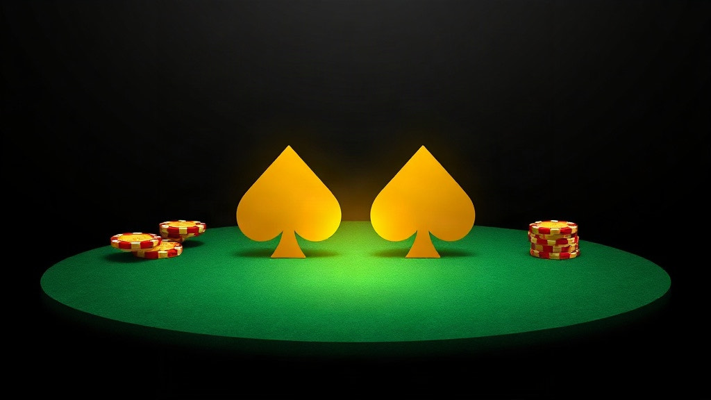 A pair of gold aces separating into two hands on felt, illustrating why blackjack always splits aces and 8s