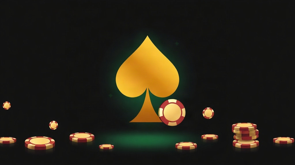 Gold spade and poker chips on casino felt, illustrating a blackjack trainer app for iPhone