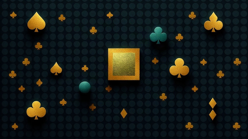 Mosaic of card suit symbols with one glowing gold tile, illustrating how to read a blackjack basic strategy chart