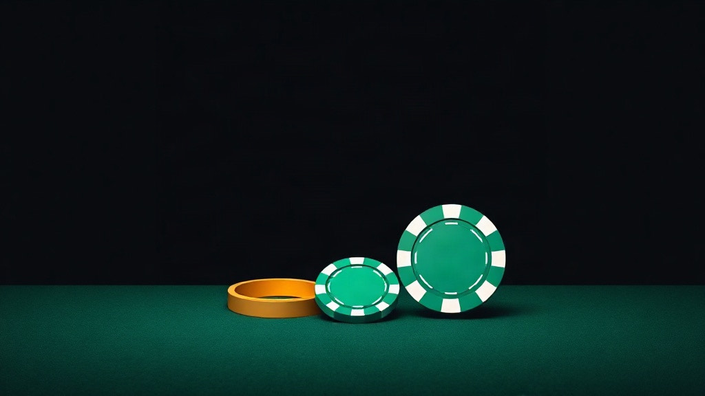 Gold ring and plain green poker chips on dark felt, illustrating blackjack decision speed and pacing