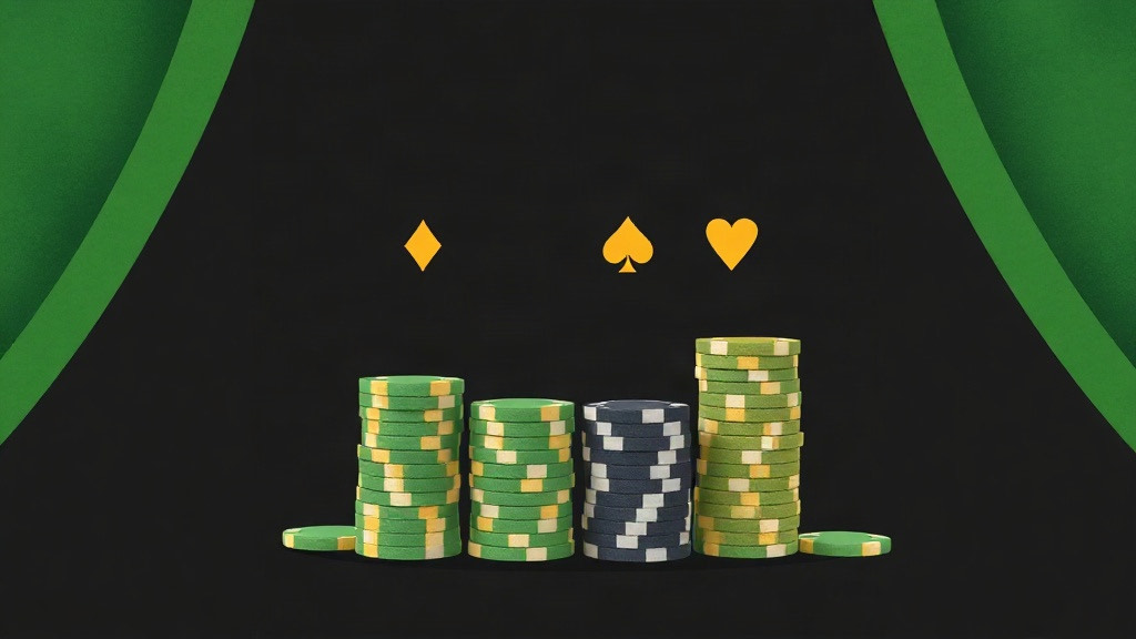 Four stacks of gold and green poker chips at different heights, illustrating a comparison of blackjack card counting systems