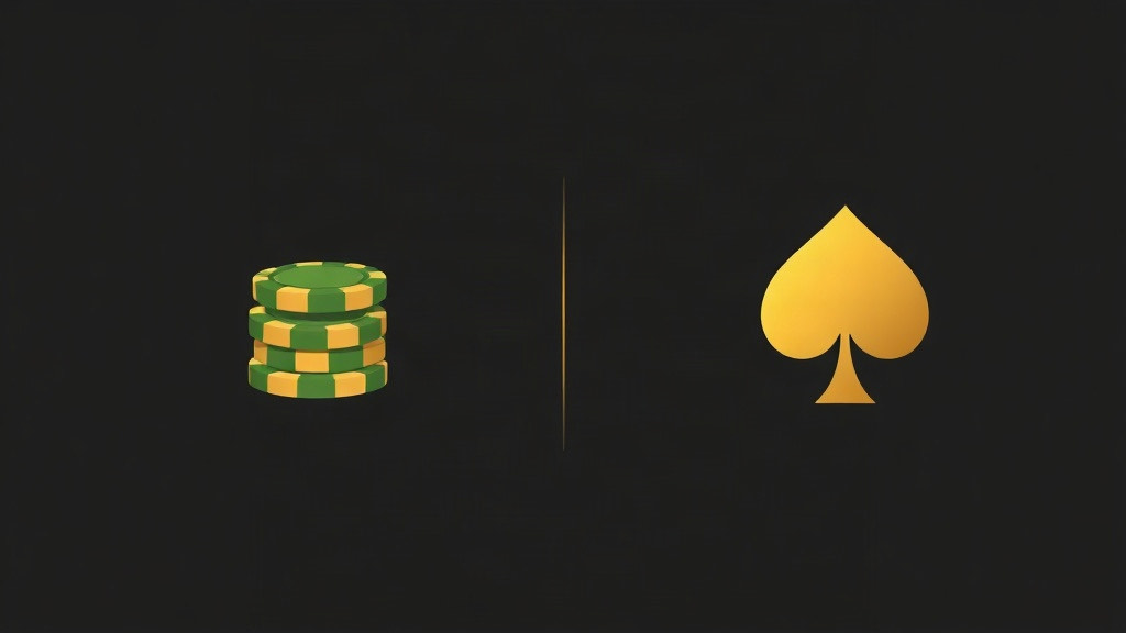 A stack of green and gold chips and a gold spade on either side of a thin gold line, illustrating card counting efficiency metrics