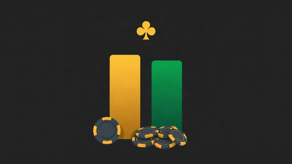 A gold bar and a green bar of nearly equal height beneath a gold club, illustrating how little the share of hands won changes with the count