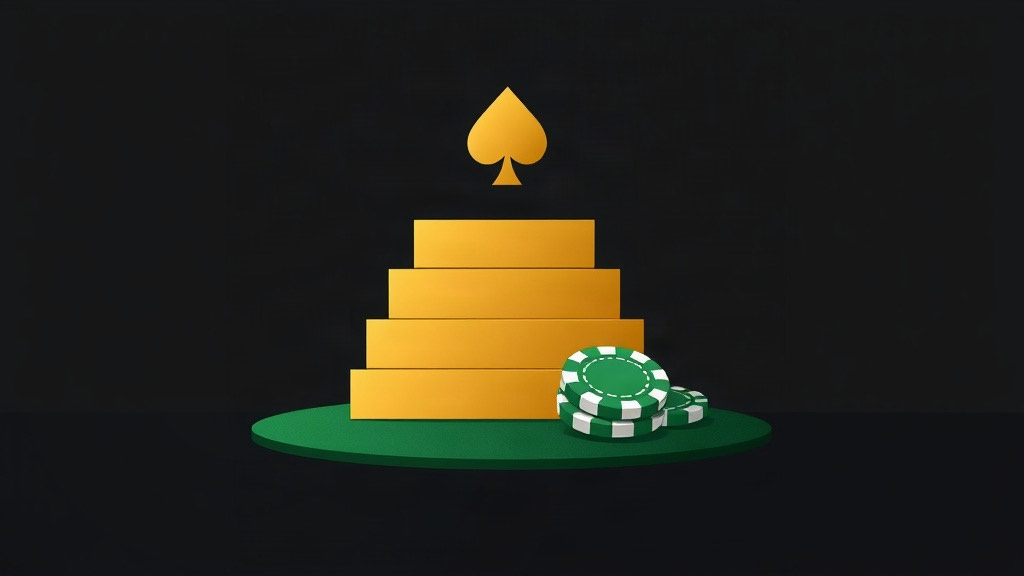 Gold bars stacked into a rising tower beside green chips, illustrating how blackjack rules stack into a house edge