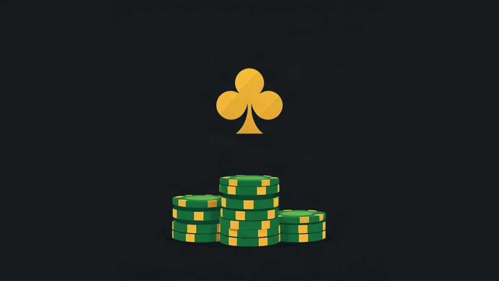 Three short stacks of green and gold chips of different heights beneath a gold club, illustrating how doubles and splits add to the bet