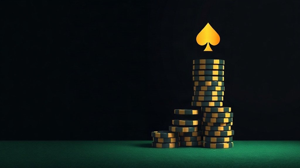 Staircase of poker chips rising to a gold spade, illustrating a blackjack practice ladder
