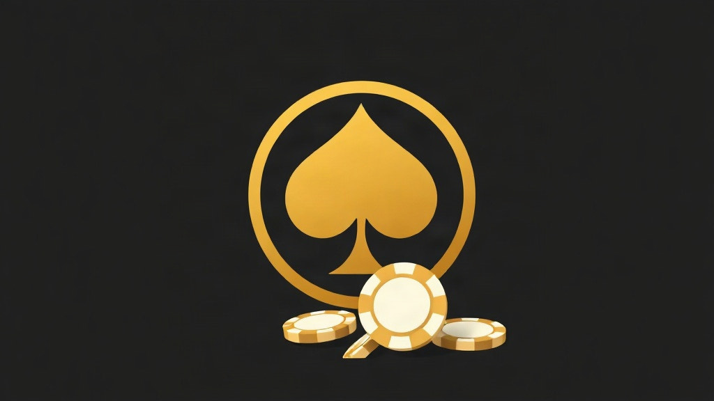 Gold spade glyph inside a ring with blank poker chips, illustrating an offline on-device blackjack trainer