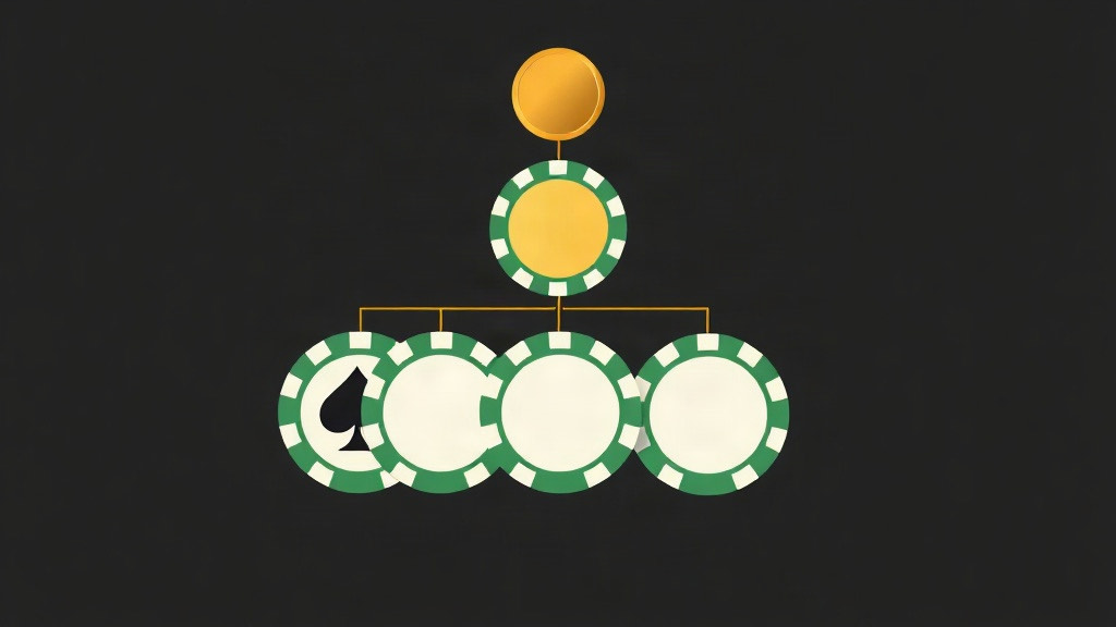 Four separate hands of cards fanned across gold-lit felt, illustrating blackjack resplit limits and splitting to four hands