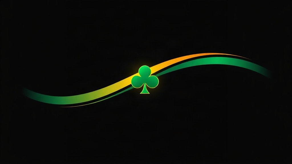 A gold ribbon and a green ribbon meeting at a glowing green club on a dark background, illustrating where card counting index numbers come from